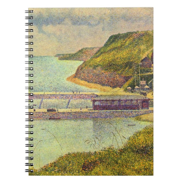 Harbour Port-en-Bessin High Tide av Georges Seurat Anteckningsbok Med Spiral (Framsidan)