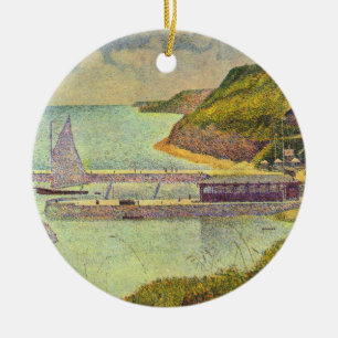 Harbour Port-en-Bessin High Tide av Georges Seurat Julgransprydnad Keramik
