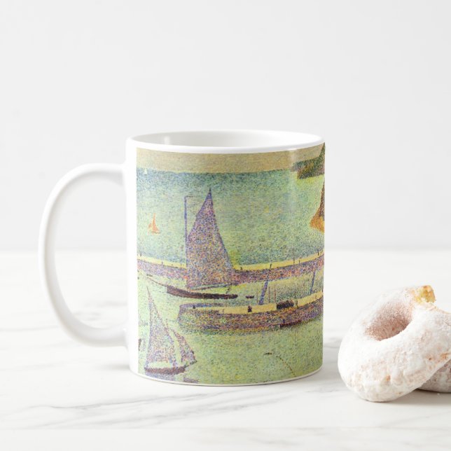 Harbour Port-en-Bessin High Tide av Georges Seurat Kaffemugg (Med munk)