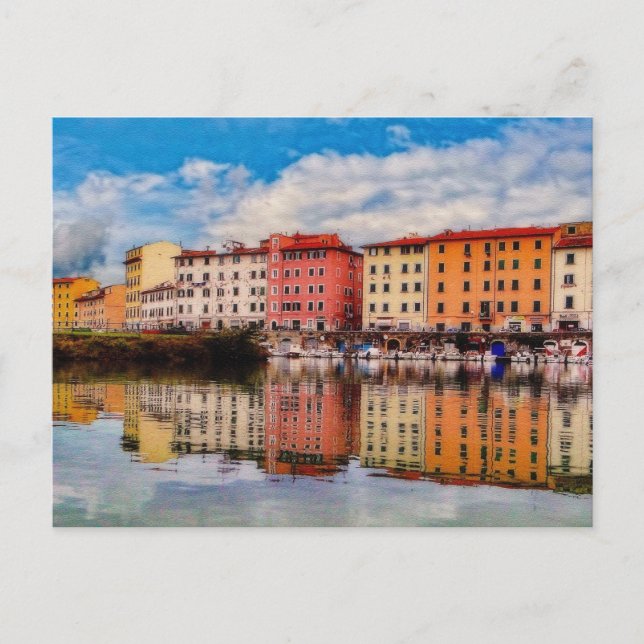 Harbour Reflection (målat) Vykort (Framsida)