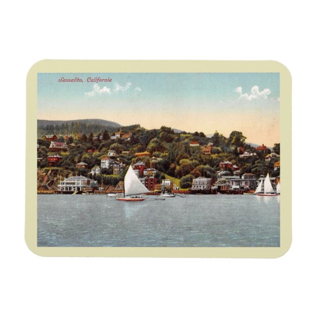 Harbour Sailcraft, Sausalito, Kalifornien-Vintagen Magnet (Horisontell)