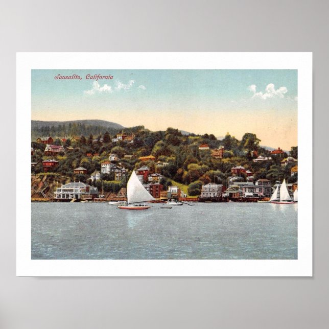 Harbour Sailcraft, Sausalito, Kalifornien-Vintagen Poster (Framsidan)