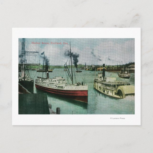 Harbour Scene i Portland, Oregon Vykort (Framsida)