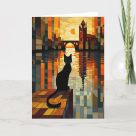 Harbour Sunset: A Black Cat's View Tack Kort