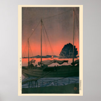Harbour Sunset av Kawase Hasui Poster