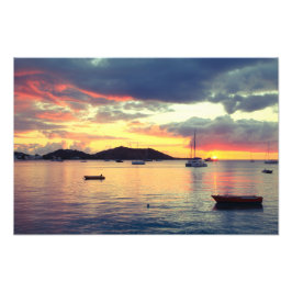 Harbour Sunset i Grand Fodral, St. Martin Fototryck