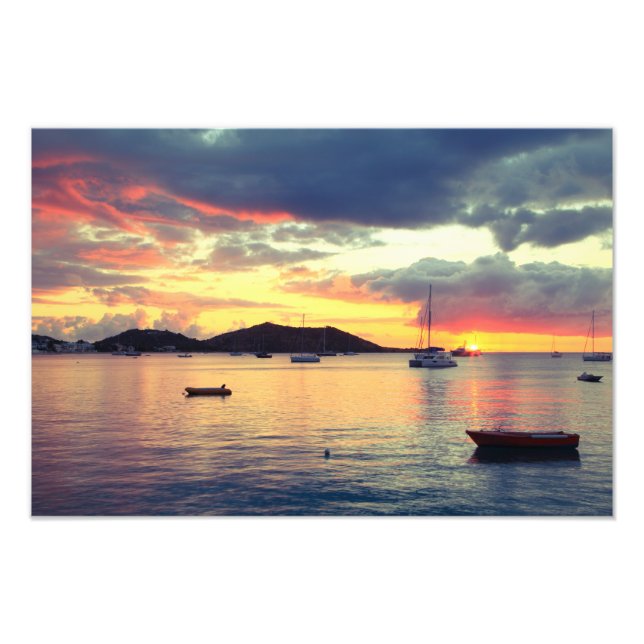 Harbour Sunset i Grand Fodral, St. Martin Fototryck (Framsidan)