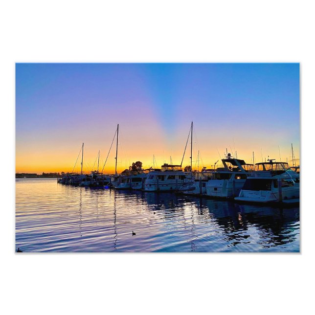 Harbour Sunset San Diego, California Photo Fototryck (Framsidan)