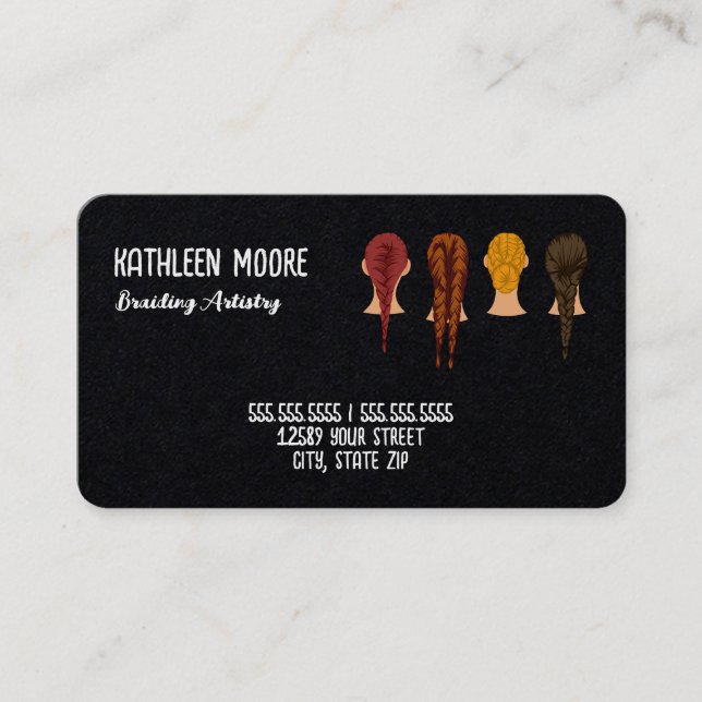 Hårbromsning ett sidostyrt Affärskort Visitkort (Framsida)