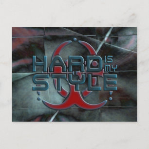 hård är min stil - mörkt mosaik   hardstyle vykort