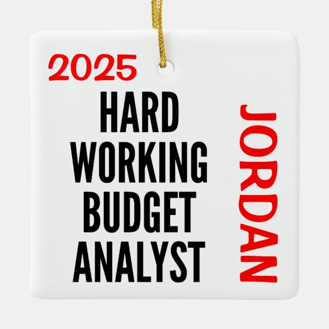 Hård arbetsbudgetanalys julgransprydnad keramik (Framsida)