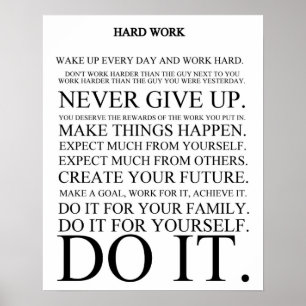Hård arbetsmanifestation poster