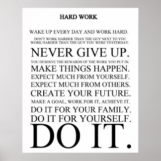 Hård arbetsmanifestation poster