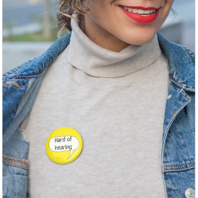 Hård bricka för att lyssna på dövets medvetandehöj knapp (Skapare uppladdad)