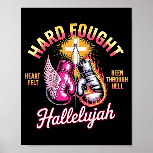 Hard Fought Hallelujah Boxing Gloves Faith  Poster (Framsidan)