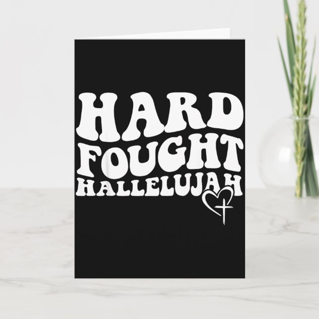 Hard Fought Hallelujah Retro Groovy Jesus  Kort (Framsida)