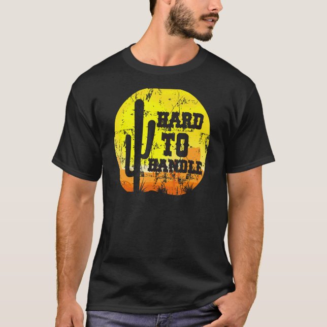 Hård hantering av växtpots Cactus Retro Vinta T Shirt (Framsida)