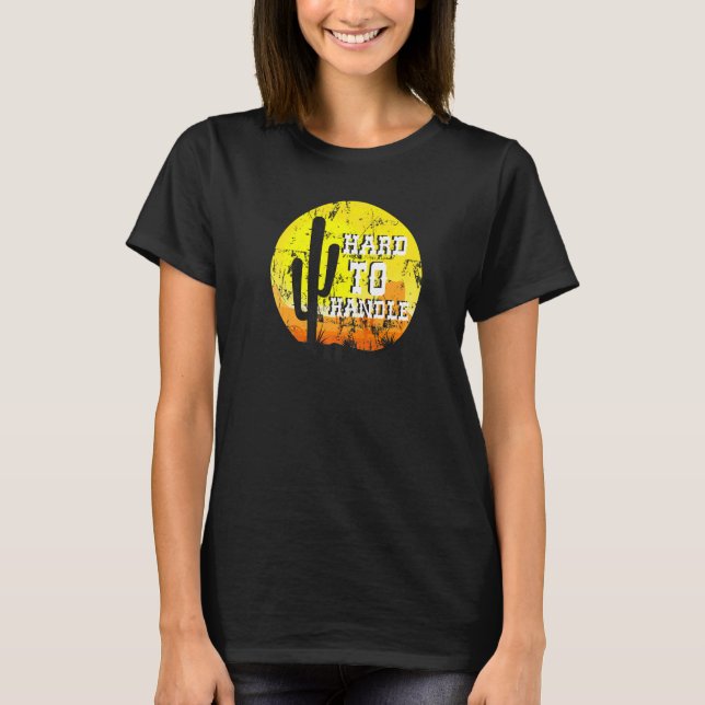Hård hantering av växtpots Cactus Retro Vinta T Shirt (Framsida)