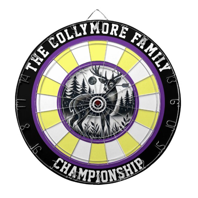 Hård Hjort i målcirkel Darttavla (Framsidan)