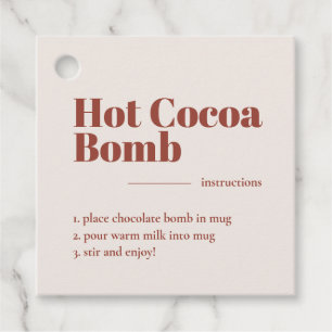 Hård kakaobombb - "Hot Chocolate Bomb Favor" Gåvor Etiketter