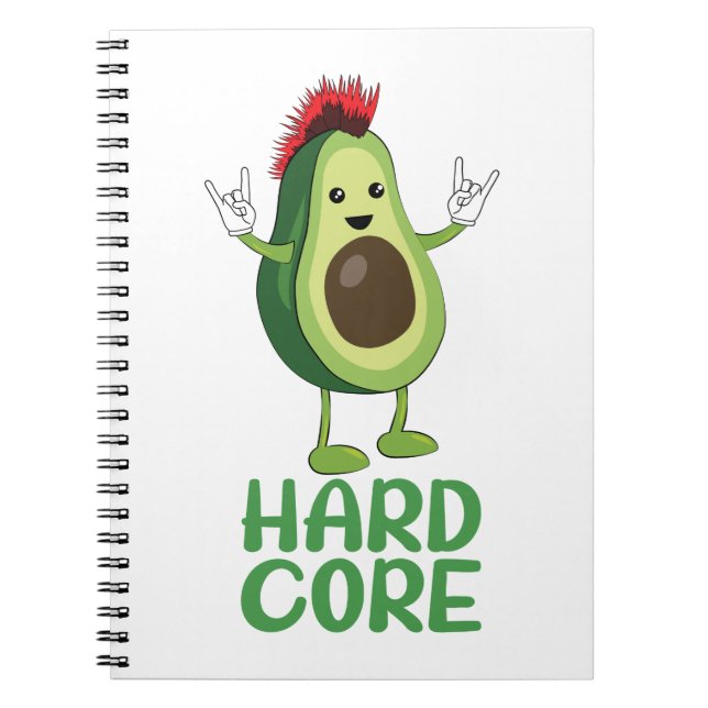 Hård kärna Avocado Funny Anteckningsbok (Framsidan)