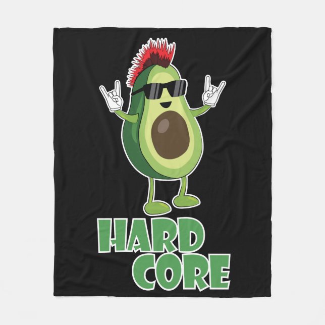 Hård kärna Avocado Funny Fleecefilt (Framsidan)