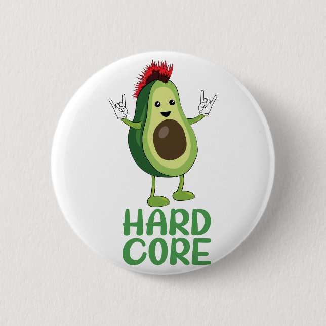 Hård kärna Avocado Funny Knapp (Framsida)