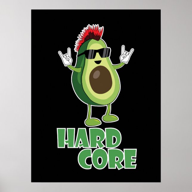 Hård kärna Avocado Funny Poster (Framsidan)