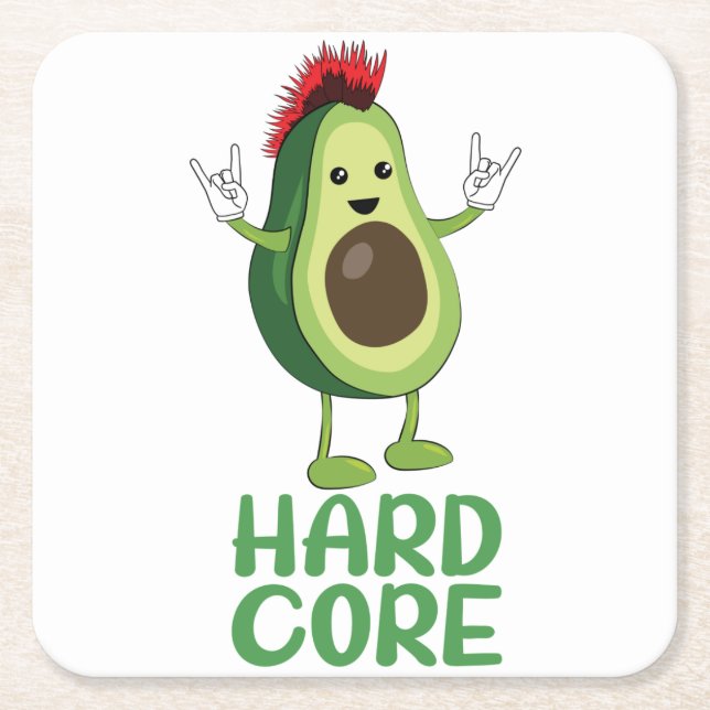 Hård kärna Avocado Funny Underlägg Papper Kvadrat (Framsidan)