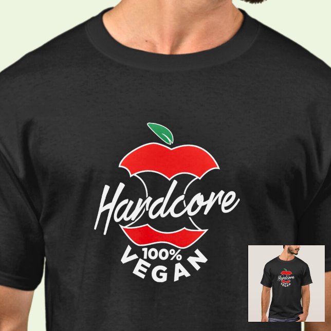Hård kärna Vegan, Apple Core Vegan, Hardcore Vegan T Shirt (Skapare uppladdad)