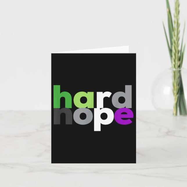 Hard Nope Aroace Pride Lgbtq, Lgbt Aro Ace Aromant Kort (Framsida)