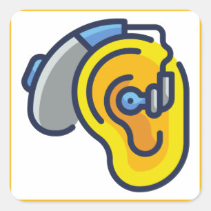 HARD of HEARING/ص ع و ب ة ا ل BUDGETANBUD/H Fyrkantigt Klistermärke
