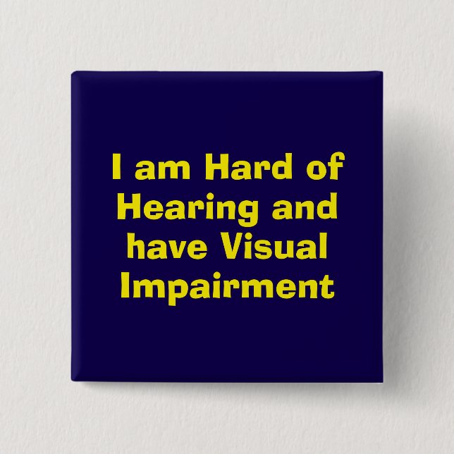 Hard of Hearing and Visual Impairment Blue Knapp (Framsida)