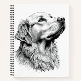 Hård pärm Journal med Gravyrstil för Golden Retrie