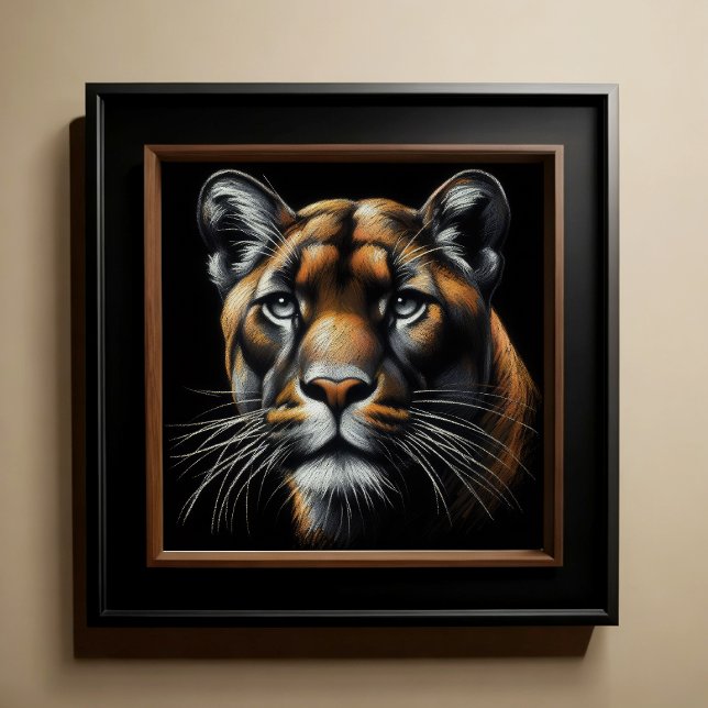 Hård Pastel Teckning-berget Lejon Poster (Skapare uppladdad)