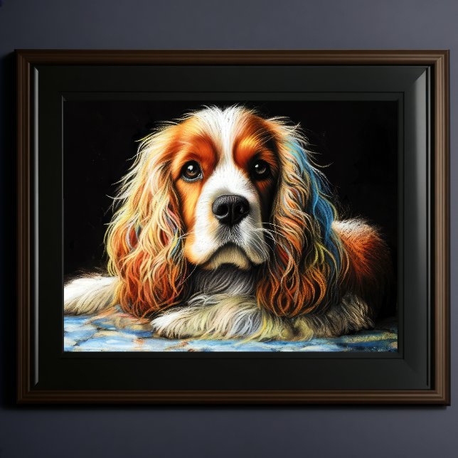 Hard Pastel Teckning Cocker Spain Hund Poster (Skapare uppladdad)