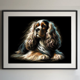 Hard Pastel Teckning Cocker Spain Poster