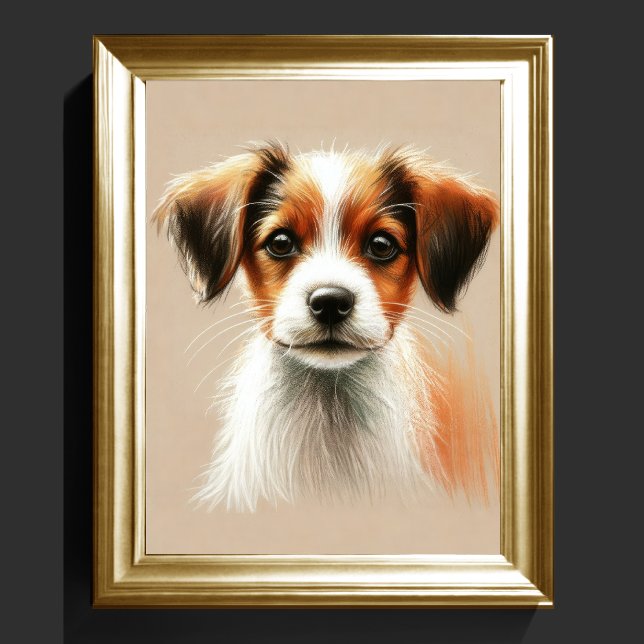 Hård Pastel Teckning Cute Hund Poster (Skapare uppladdad)