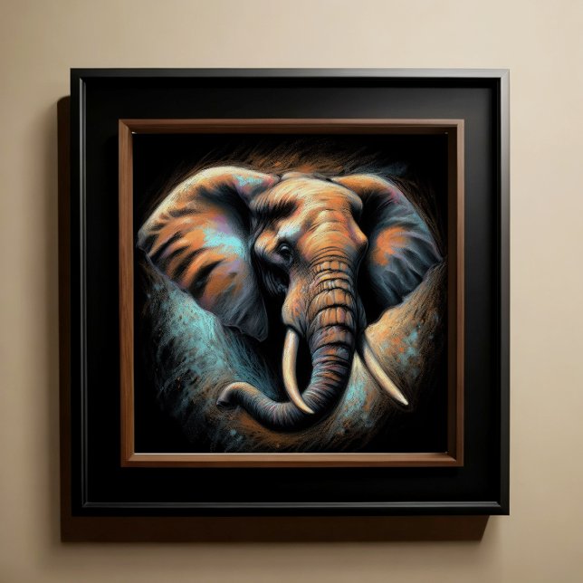 Hard Pastel Teckning Elephant Poster (Skapare uppladdad)