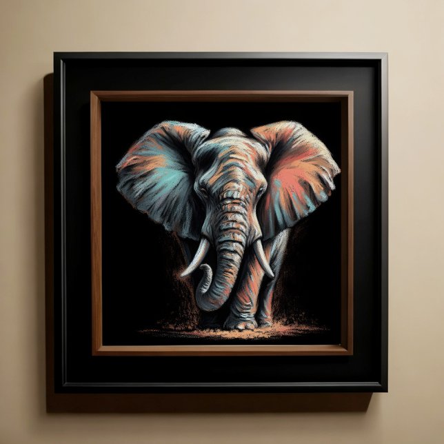 Hard Pastel Teckning Elephant Poster (Skapare uppladdad)