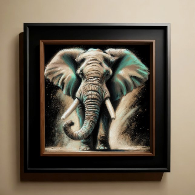 Hard Pastel Teckning Elephant Poster (Skapare uppladdad)