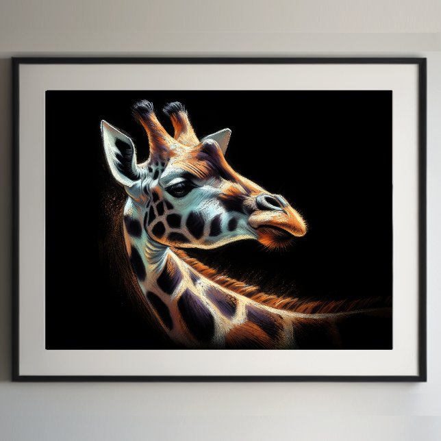 Hard Pastel Teckning Giraffe Poster (Skapare uppladdad)