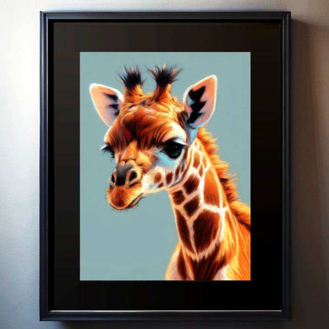 Hard Pastel Teckning Giraffe Poster (Skapare uppladdad)