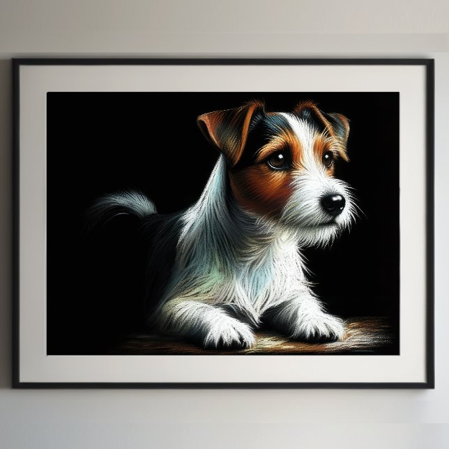 Hard Pastel Teckning Jack Russell Terrier Poster (Skapare uppladdad)