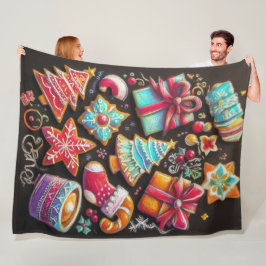 Hard Pastel Teckning jul Motif Helgdag Cookie Fleecefilt