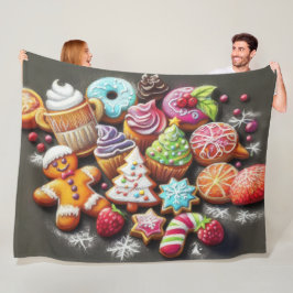 Hard Pastel Teckning jul Motif Helgdag Cookie Fleecefilt