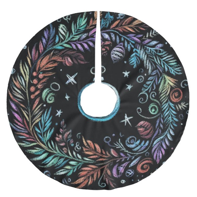 Hård Pastel Teckning-julfransfrand Julgransmatta Borstad Polyester (Framsidan)