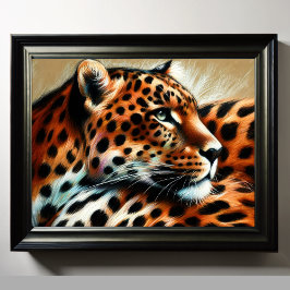 Hard Pastel Teckning Leopard Poster