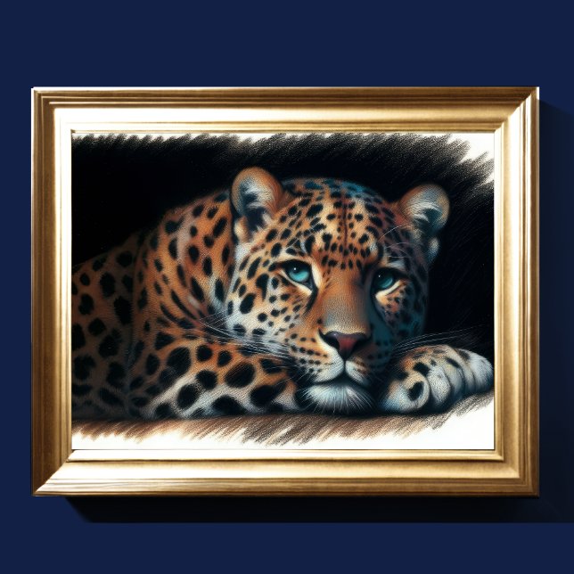 Hard Pastel Teckning Leopard Poster (Skapare uppladdad)