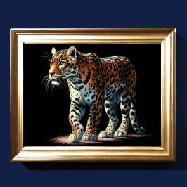 Hard Pastel Teckning Leopard Poster